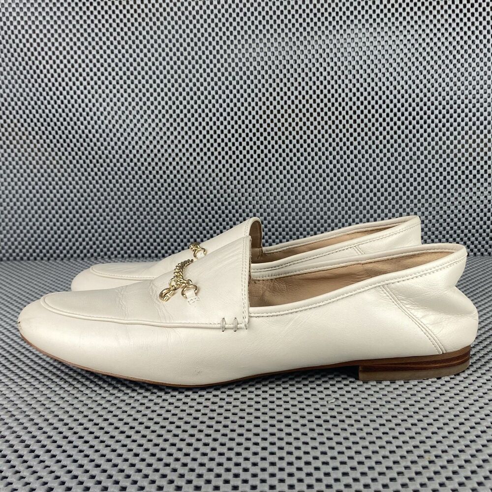 Coach Hanna Loafers Womens 9.5 B Cream Leather Slip On Shoes  Almond Toe Casual - Picture 3 of 12